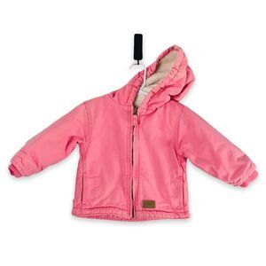 C.E.‎ Schmidt Workwear Girls 12 Month Coat Pink Canvas Sherpa Beater Distressed